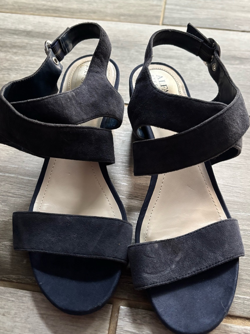 Alfani Navy Suede Crisscross Slingback Sandals